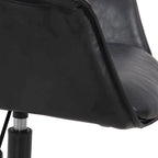 Sedia da ufficio in pelle PU con base a rotelle in metallo e regolazione dell'altezza