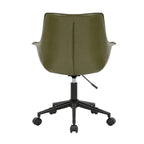 Sedia da ufficio in pelle PU con base a rotelle in metallo e regolazione dell'altezza