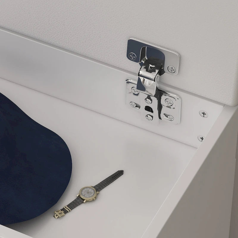 Panca portascarpe da ingresso con sedile imbottito e vano a scomparsa