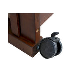 Carrello da Cucina Microonde in Legno Massello di Parawood con 3 Ripiani e Rotelle Bloccabili