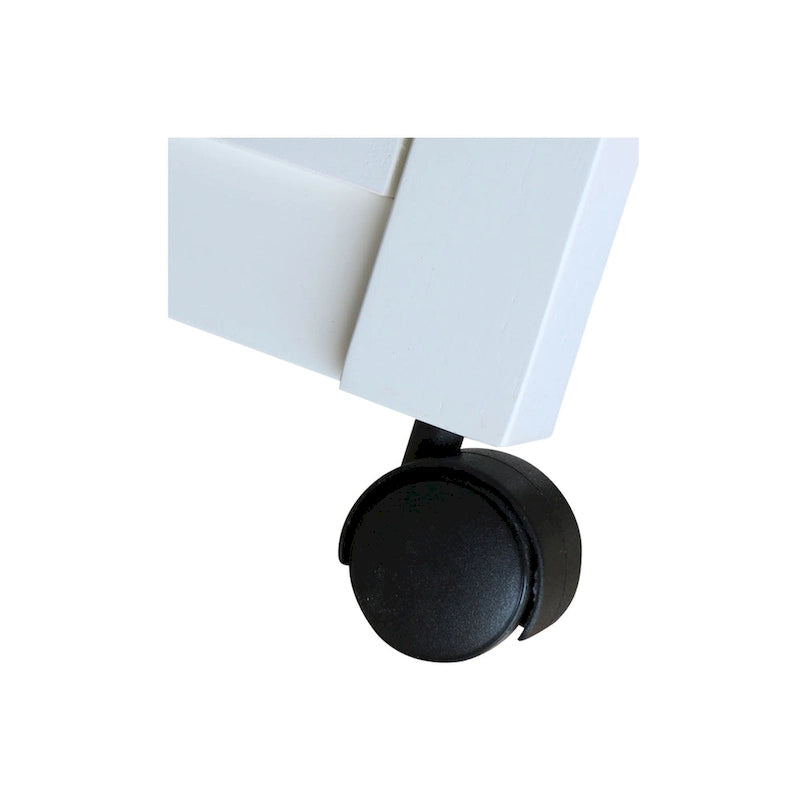 Carrello da Cucina Microonde in Legno Massello di Parawood con 3 Ripiani e Rotelle Bloccabili