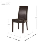 Sedia da pranzo in pelle Hartford, set da 2