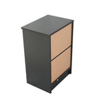 Comodino moderno nero con 1 o 2 cassetti e ripiano aperto