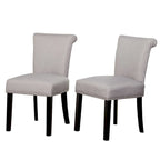 Sedie da pranzo Parsons con borchie e tessuto effetto lino, set da 2