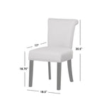 Sedie da pranzo Parsons con borchie e tessuto effetto lino, set da 2