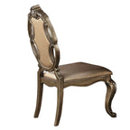Sedia da pranzo da 26 pollici, similpelle, set da 2, oro champagne