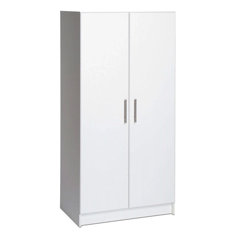 Armadio a 2 ante bianco con asta appendiabiti e ripiano - 20 x 32 x 65 pollici