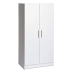 Armadio a 2 ante bianco con asta appendiabiti e ripiano - 20 x 32 x 65 pollici