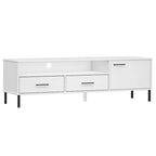 Mobile TV con gambe in metallo e legno massiccio di pino - 158 x 40 x 46.5 cm