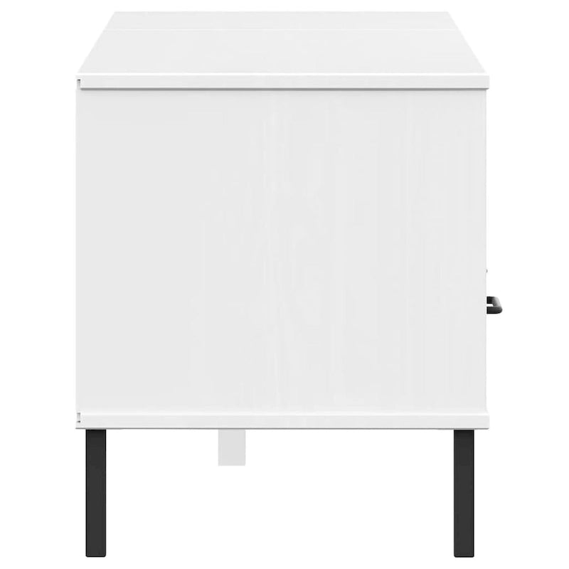 Mobile TV con gambe in metallo e legno massiccio di pino - 158 x 40 x 46.5 cm