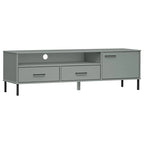 Mobile TV con gambe in metallo e legno massiccio di pino - 158 x 40 x 46.5 cm