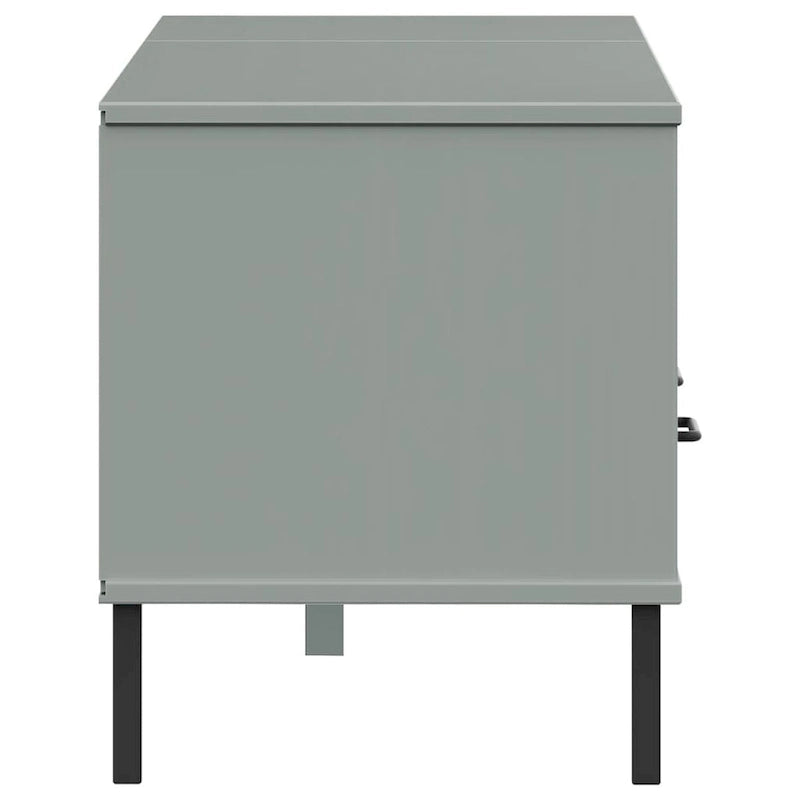 Mobile TV con gambe in metallo e legno massiccio di pino - 158 x 40 x 46.5 cm
