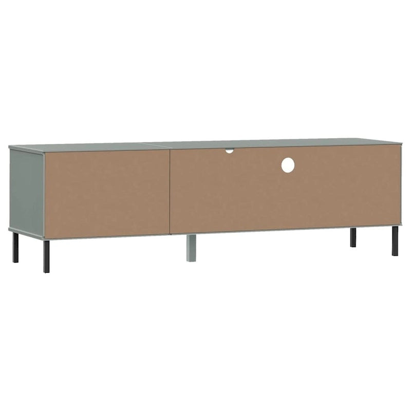 Mobile TV con gambe in metallo e legno massiccio di pino - 158 x 40 x 46.5 cm