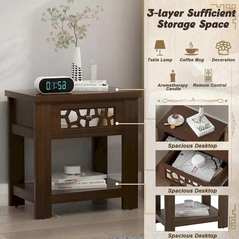 Tavolino comodino con cassetto