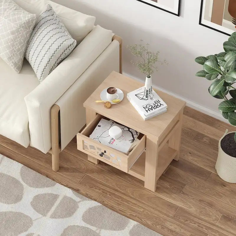 Tavolino comodino con cassetto