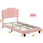 Telaio letto imbottito per bambini con testiera e bottoni decorativi