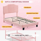 Telaio letto imbottito per bambini con testiera e bottoni decorativi