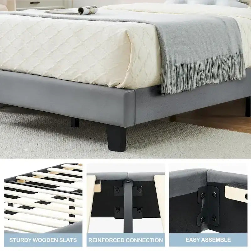 Telaio letto imbottito per bambini con testiera e bottoni decorativi
