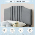 Telaio letto imbottito per bambini con testiera e bottoni decorativi