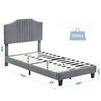 Telaio letto imbottito per bambini con testiera e bottoni decorativi