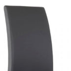 Set di Due Sedie da Pranzo Laterali in Ecopelle Imbottite Grigie e Argento