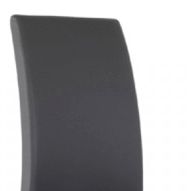 Set di Due Sedie da Pranzo Laterali in Ecopelle Imbottite Grigie e Argento