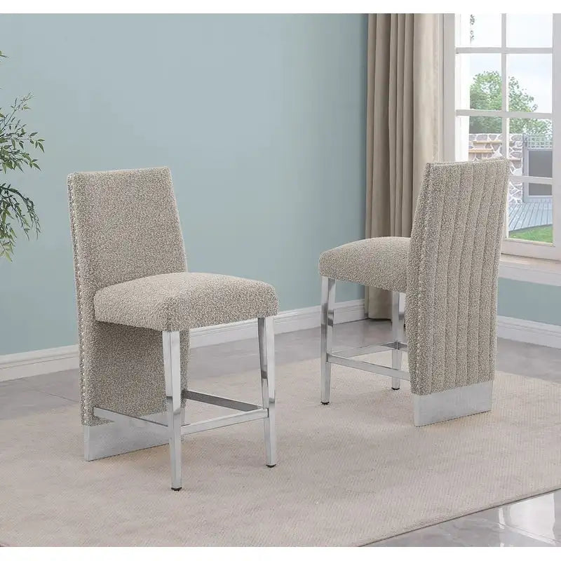 Best Quality Furniture Sedia con rivestimento a pieghe e borchie cromate - N/A