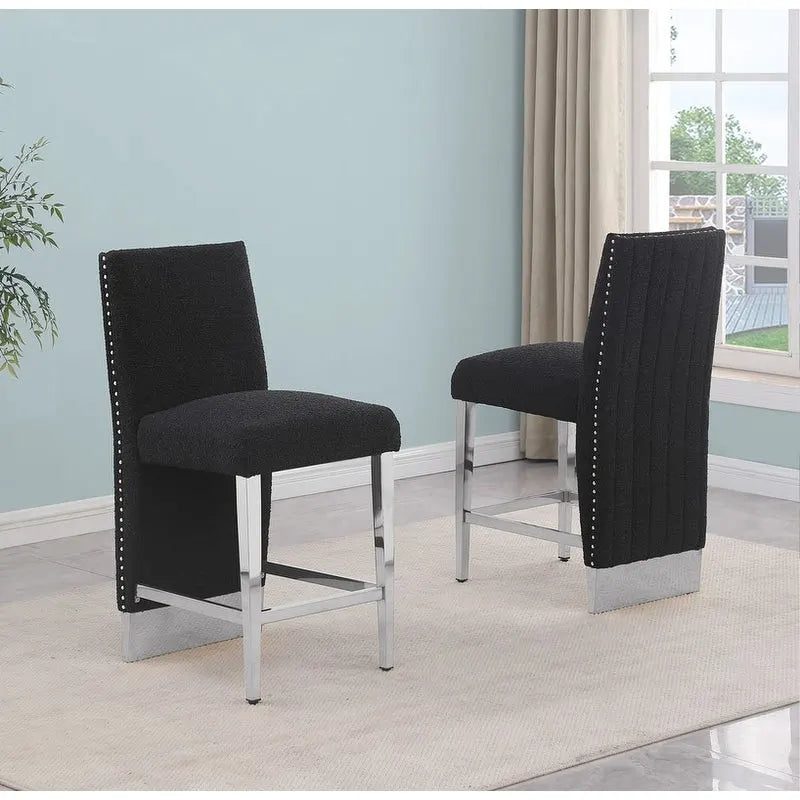 Best Quality Furniture Sedia con rivestimento a pieghe e borchie cromate - N/A