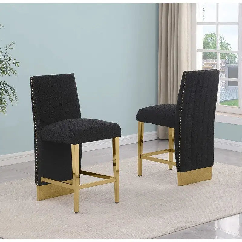 Best Quality Furniture Sedia con rivestimento a pieghe e borchie cromate - N/A