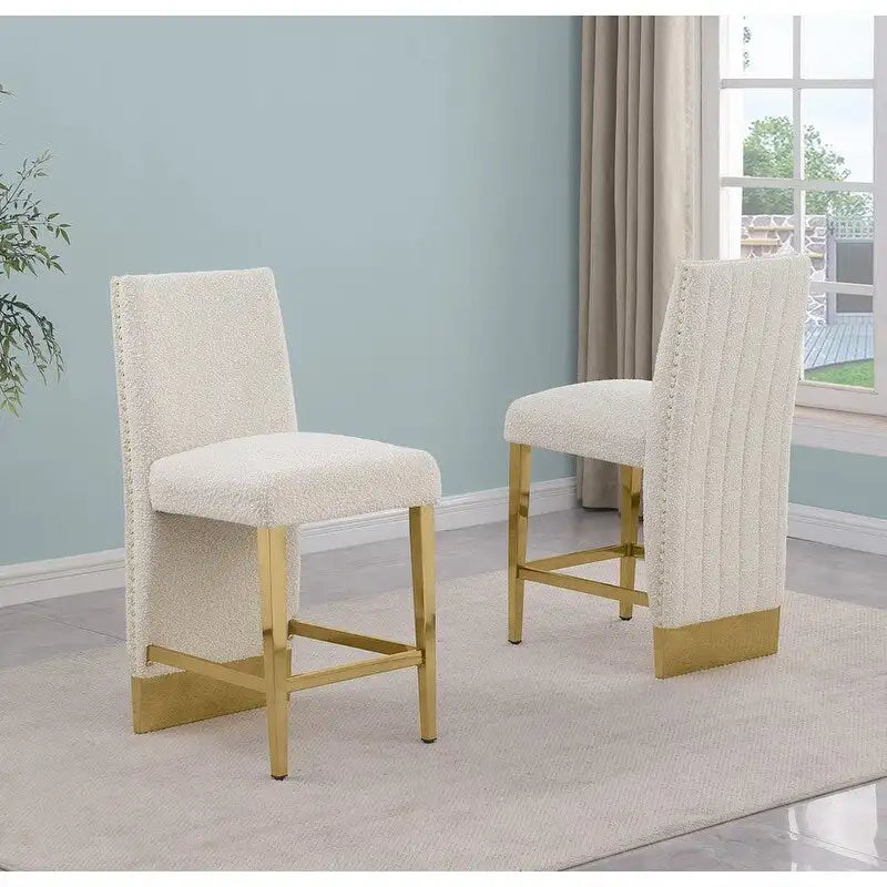 Best Quality Furniture Sedia con rivestimento a pieghe e borchie cromate - N/A