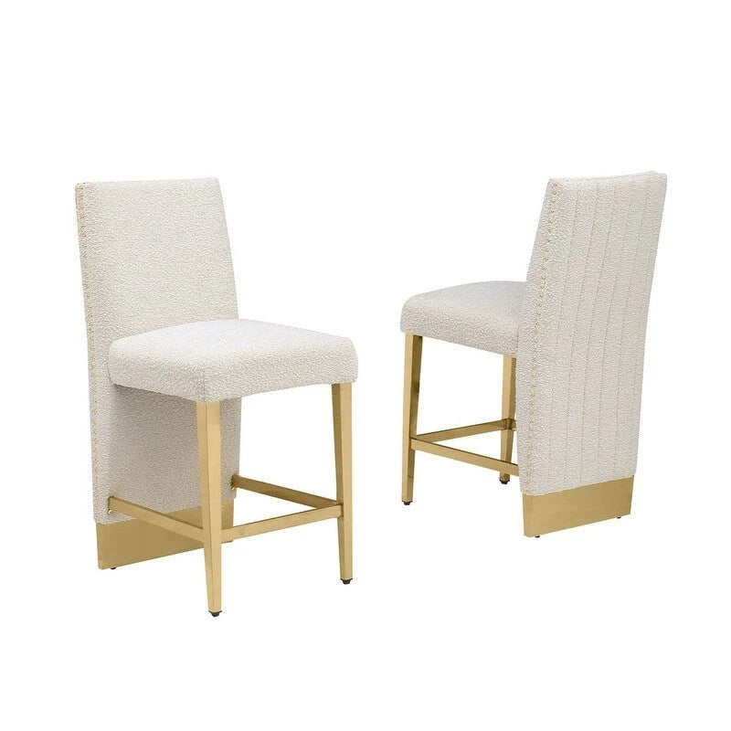 Best Quality Furniture Sedia con rivestimento a pieghe e borchie cromate - N/A