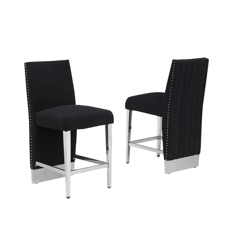 Best Quality Furniture Sedia con rivestimento a pieghe e borchie cromate - N/A