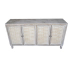 Mobile credenza a 4 ante in legno naturale stile rustico da 152 cm con spazio contenitivo aggiuntivo