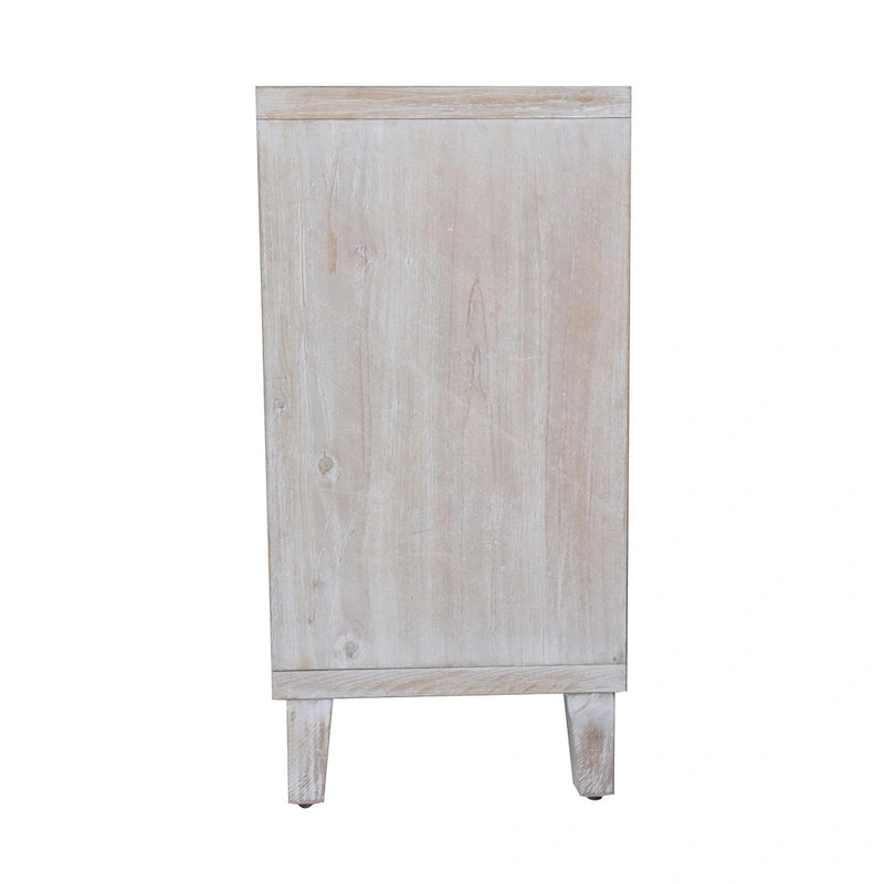 Mobile credenza a 4 ante in legno naturale stile rustico da 152 cm con spazio contenitivo aggiuntivo